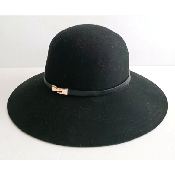 Scala Pronto Blk Wool Felt Wide Brim Hat Blk Leather Clasp Hatband O/S - Picture 2 of 6